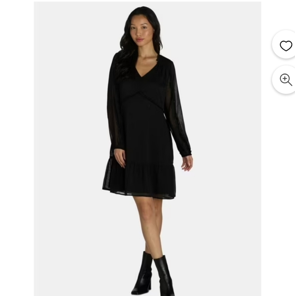 NWT Time and Tru Lurex Shine Dress with Long Sleeves